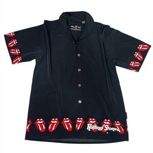 Vintage y2k Rolling Stones Dress Shirt By Dragonfly 2002 Band Merchandise L Rare